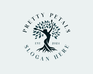 Environmental Woman Tree logo design