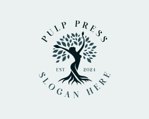 Environmental Woman Tree logo design