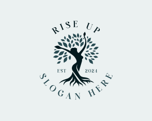 Environmental Woman Tree logo design