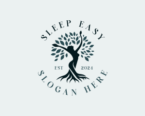 Environmental Woman Tree logo design