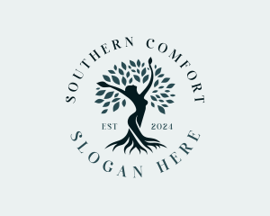 Environmental Woman Tree logo design