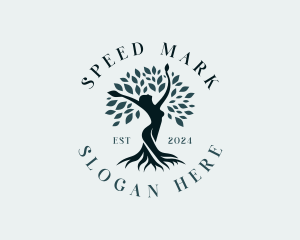 Environmental Woman Tree logo design