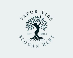 Environmental Woman Tree logo design