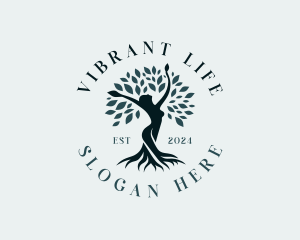 Environmental Woman Tree logo design