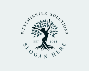 Environmental Woman Tree logo design