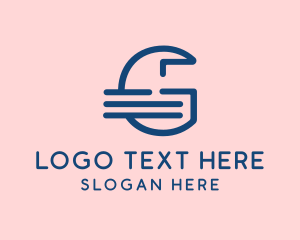 Text - Transportation Helmet Letter G logo design