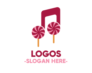 Dessert - Lollipop Musical Note logo design