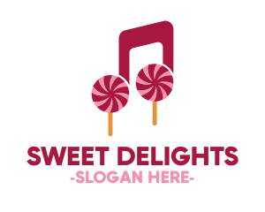 Lollipop Musical Note logo design