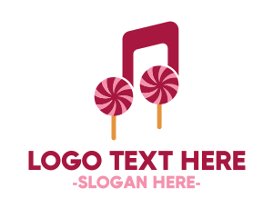 Pop - Lollipop Musical Note logo design