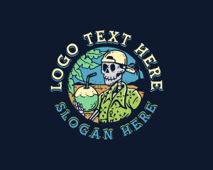 Skeleton - Summer Beach Skeleton logo design