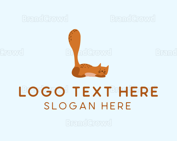 Playful Cat Letter L Logo