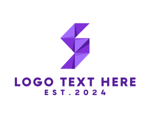 Multimedia - Origami Folding Letter S logo design