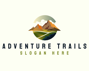 Mountain Trekking Adventure logo design