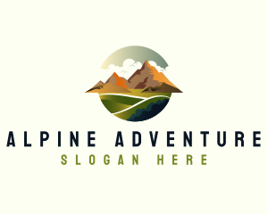 Mountain Trekking Adventure logo design