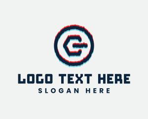 Vlogger - Glitch Retro Power logo design