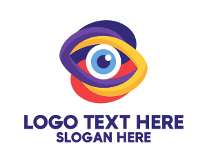 Lens - Artistic Colorful Eye logo design