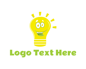 Yellow - Happy Light Bulb logo design