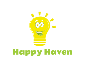 Happy Light Bulb logo design