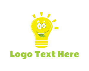 Quiz Bee - Happy Light Bulb logo design