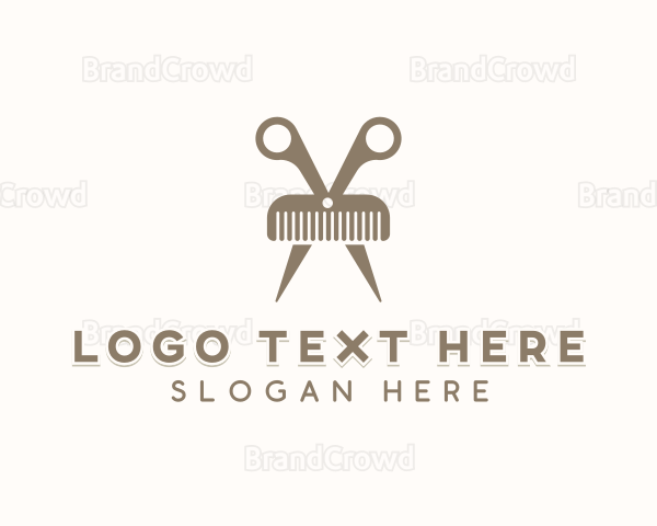 Barbershop Grooming Scissors Logo