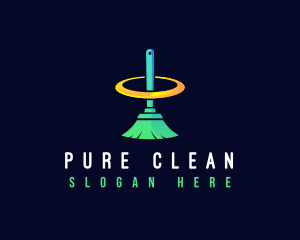 Cleaning Broom Housekeeping logo design