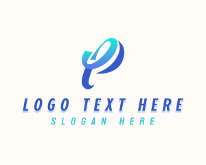 Application - Consulting Swoosh Technology Letter P logo design