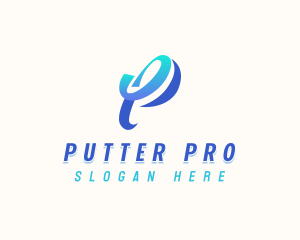 Consulting Swoosh Technology Letter P logo design