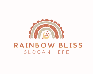 Moon Boho Rainbow logo design