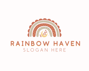 Moon Boho Rainbow logo design