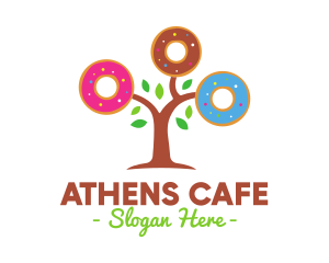 Colorful Doughnut Tree logo design