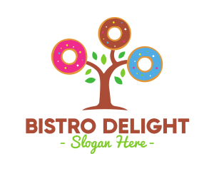 Colorful Doughnut Tree logo design