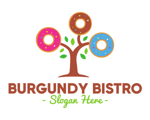 Colorful Doughnut Tree logo design