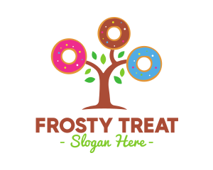 Colorful Doughnut Tree logo design