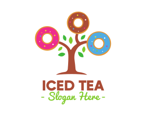 Colorful Doughnut Tree logo design