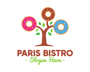 Colorful Doughnut Tree logo design