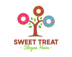 Doughnut - Colorful Doughnut Tree logo design