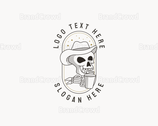 Skeleton Coffee Shop Logo