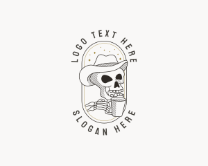 Skeleton Coffee Shop Logo