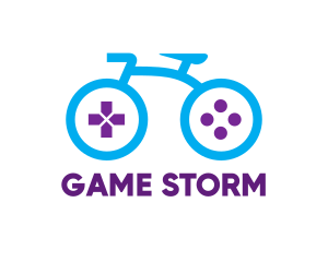 Blue Cycle Game Controller logo design