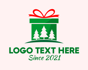 Christmas Tree - Christmas Gift Present logo design