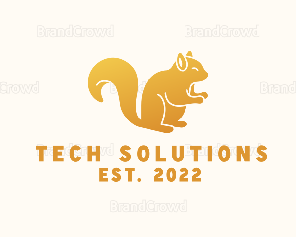 Gold Chipmunk Rodent Logo