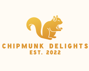 Chipmunk - Gold Chipmunk Rodent logo design