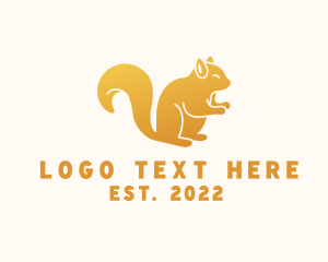 Chipmunk - Gold Chipmunk Rodent logo design