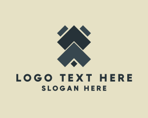 Polygonal - Symmetrical Geometric Tech logo design