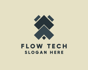 Symmetrical Geometric Tech logo design