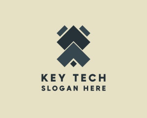 Symmetrical Geometric Tech logo design