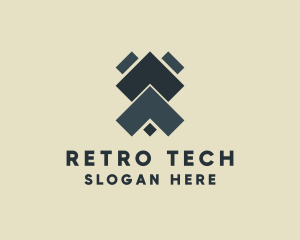 Symmetrical Geometric Tech logo design