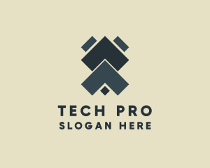 Symmetrical Geometric Tech logo design