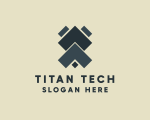 Symmetrical Geometric Tech logo design