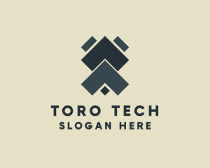 Symmetrical Geometric Tech logo design